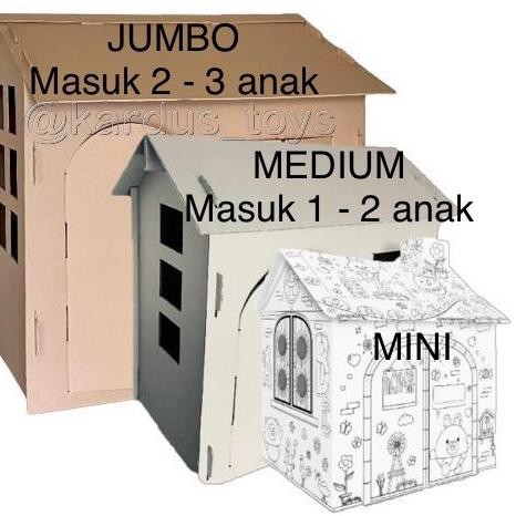Model terkini &lsquo;➙ Mainan RUMAH KARDUS ANAK rumah2an besar edukasi, playhouse  premium DIY - Unfinished | Shopee Indonesia