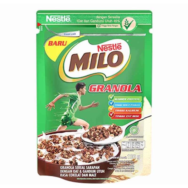 Jual Cereal Granola Milo 120 gram box zhipper, Cereal Breakfast