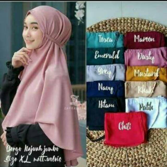 Bergo Maryam jilbab maryam jumbo XL( ) hijab instan bergo maryamuo SYAR