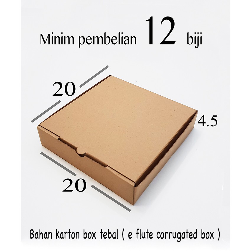 Jual Kardus Pizza Polos 20 X 20 X 4.5 Karton Box Packing Dus Coklat Kraft Murah / Dus Baju / Gift Box | Shopee Indonesia