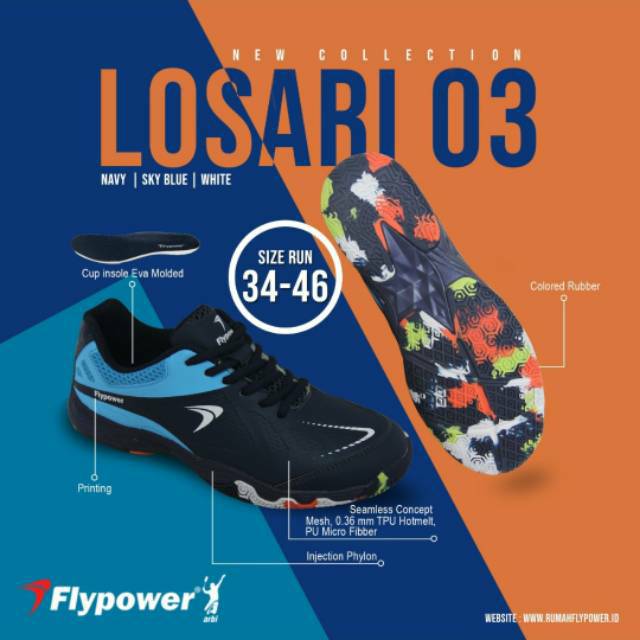 FLYPOWER LOSARI 3 SEPATU BADMINTON ORIGINAL Shopee Indonesia