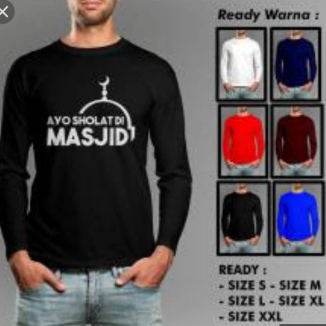 Jual KAOS DAKWAH AYO SHOLAT DI MASJID LENGAN PANJANG KEREN Indonesia|Shopee  Indonesia