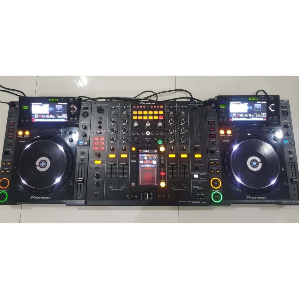Jual Alat Dj Pioneer Cdj 2000 X2 (Pair) + Djm 2000 Nexus Touchscreen Set Controller Dj Nxs Untuk Club | Shopee Indonesia