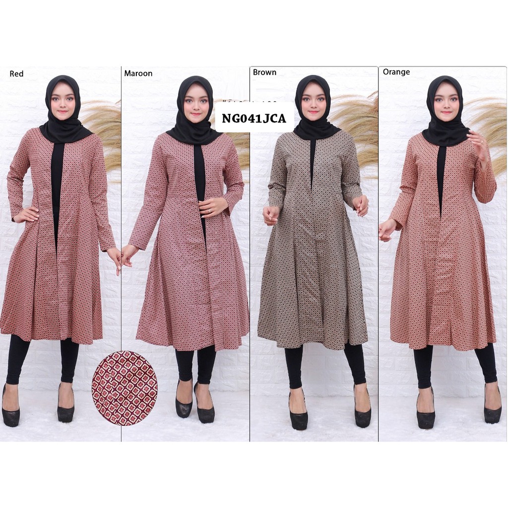 Cardigan Batik Wanita Etnik lengan panjang Outer Batik Big Size NG140 Shopee Indonesia