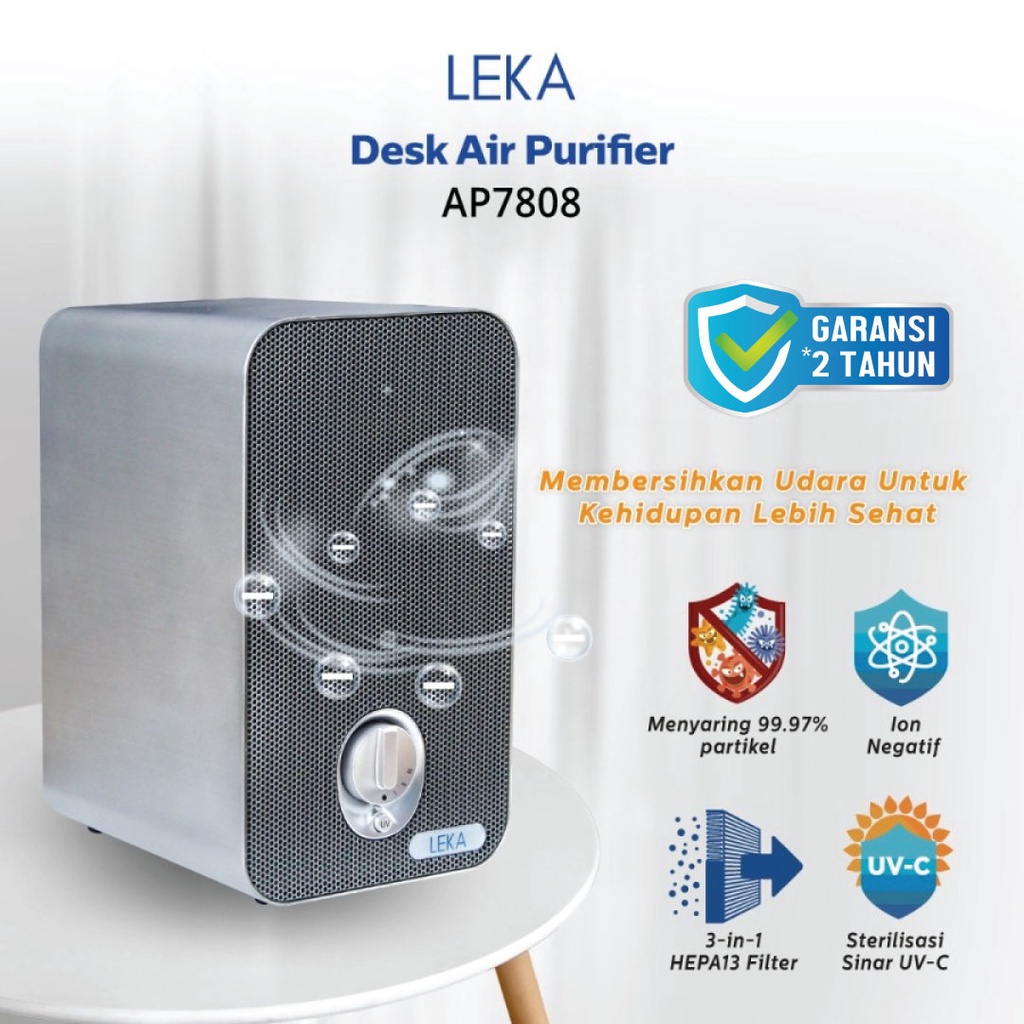 Jual LEKA AP7808 Desk Air Purifier Compact Portable HEPA13 HEPA UVC