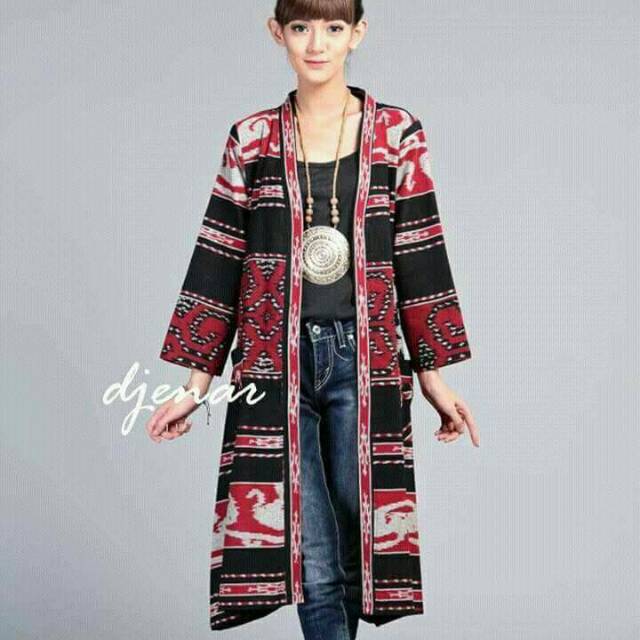 Cardigan tenun etnik Shopee Indonesia