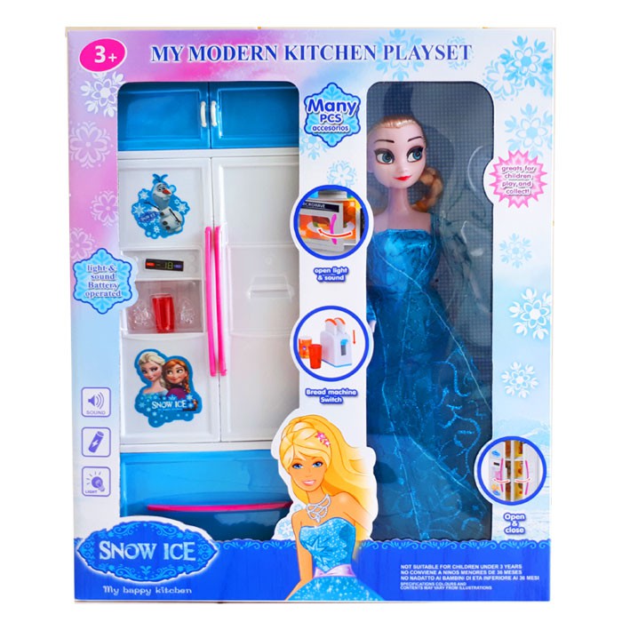 Jual Mainan Anak Perempuan Frozen Dapur Kulkas & Boneka Elsa | Shopee Indonesia