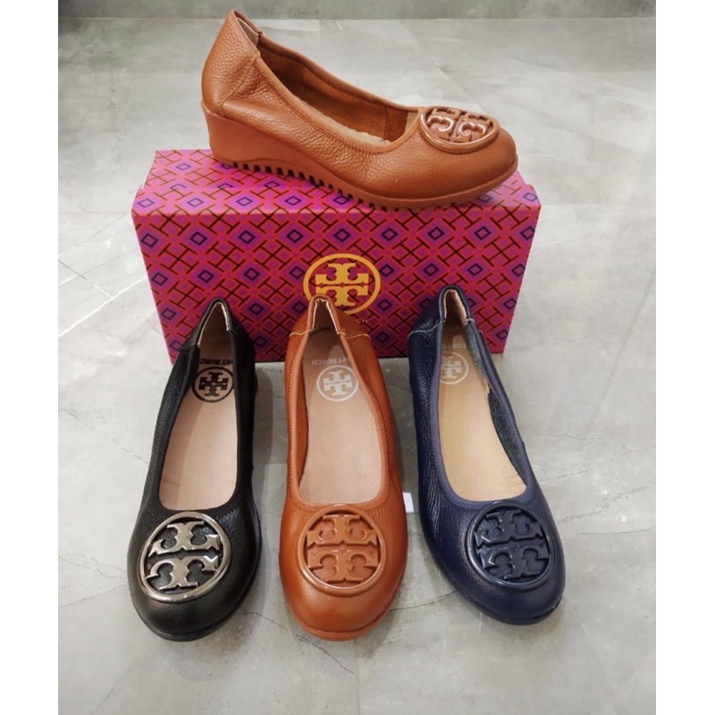 Sepatu kulit tory burch wedge Shopee Indonesia