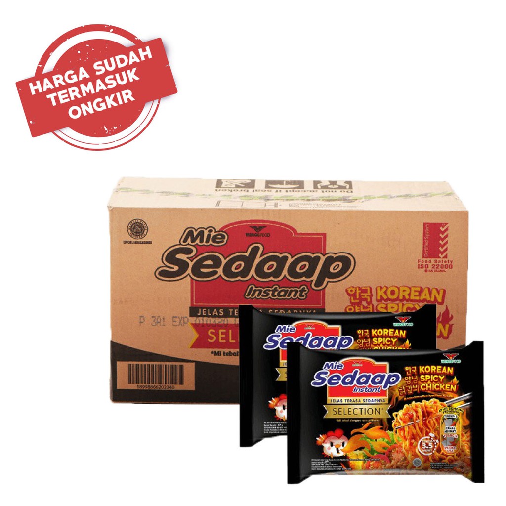 Mie Sedaap Korean Spicy 87Gr 1 Karton ( Harga + Ongkir ) Shopee