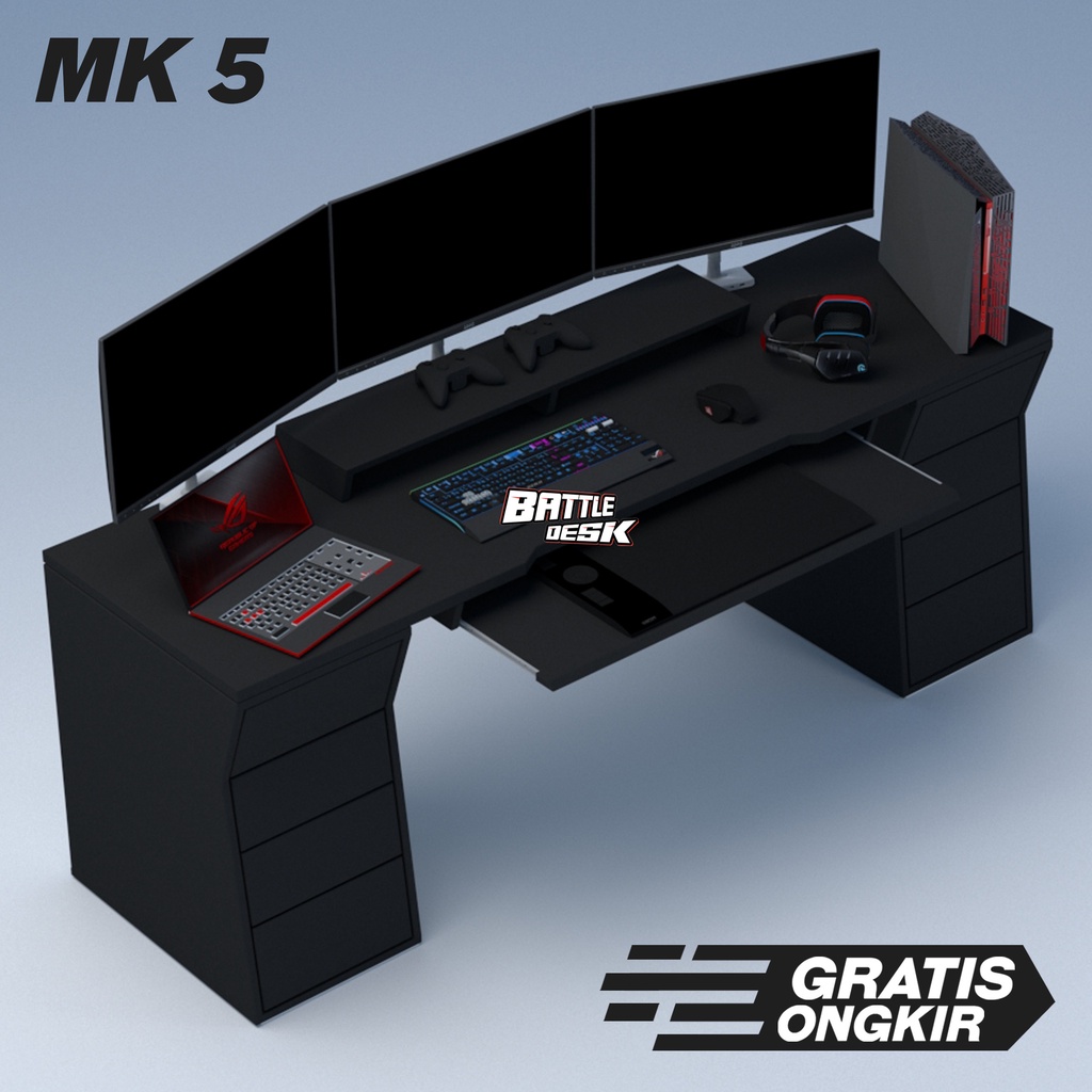 Jual Battledesk Mk 5 - Meja Komputer Gaming Pc Desk Desk Office Kantor Rgb  Murah 200X60 | Shopee Indonesia