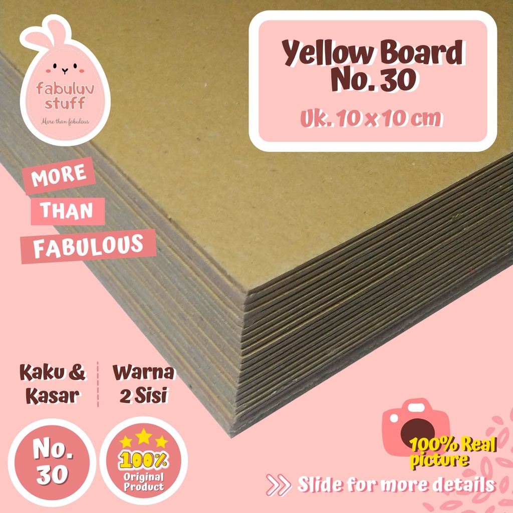 Jual Karton Yellow Board Persegi No. 30 No. 40 Ukuran 10 x 10 cm