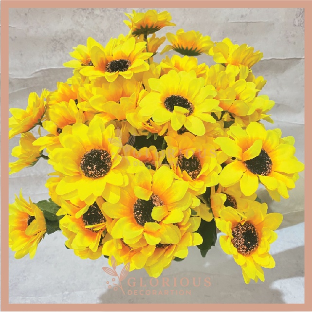 Jual Bunga Matahari x7 Artificial Flower Sunflower Bunga Matahari
