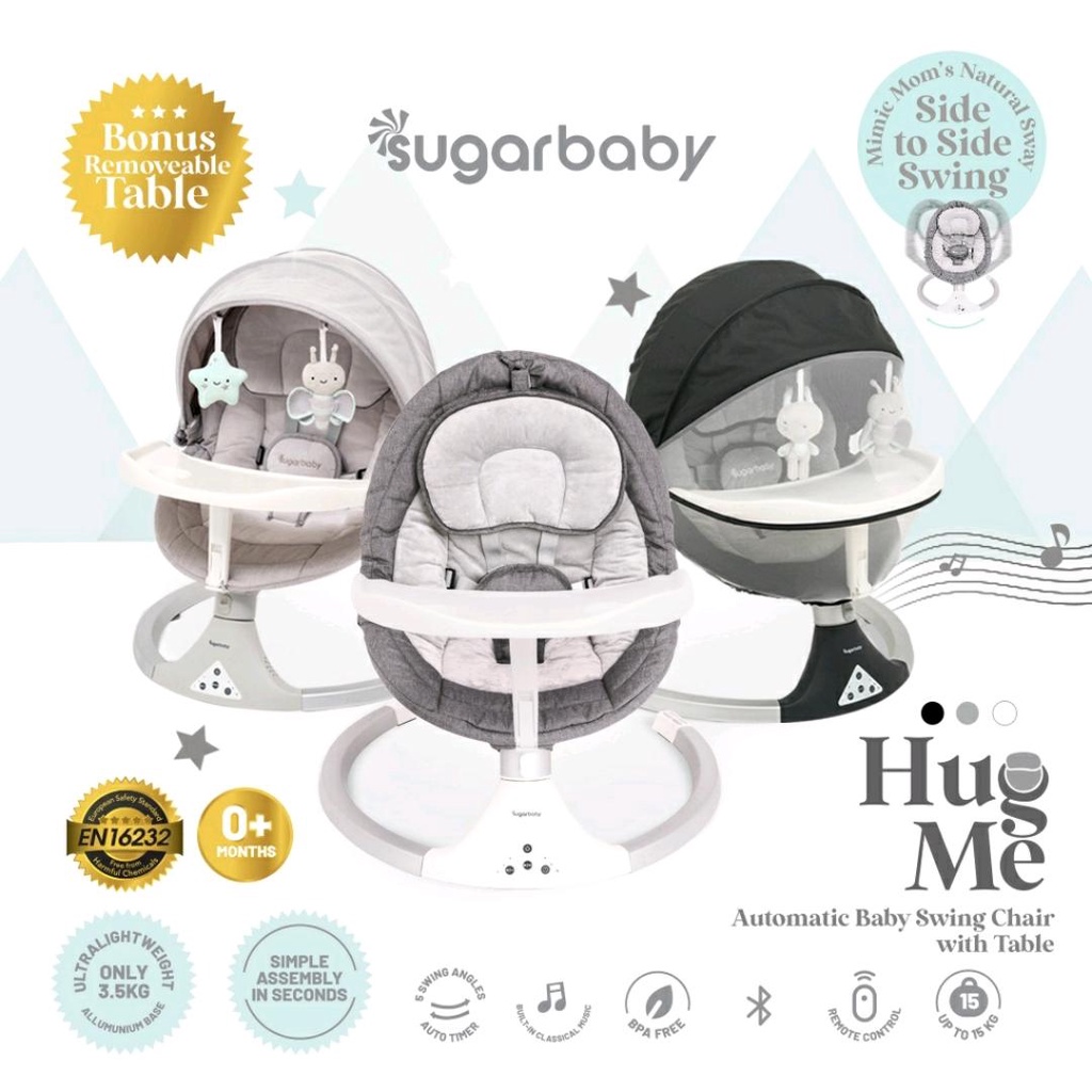 SUGAR BABY AUTOMATIC BABY SWING CHAIR WITH TABLE / BOUNCER BAYI