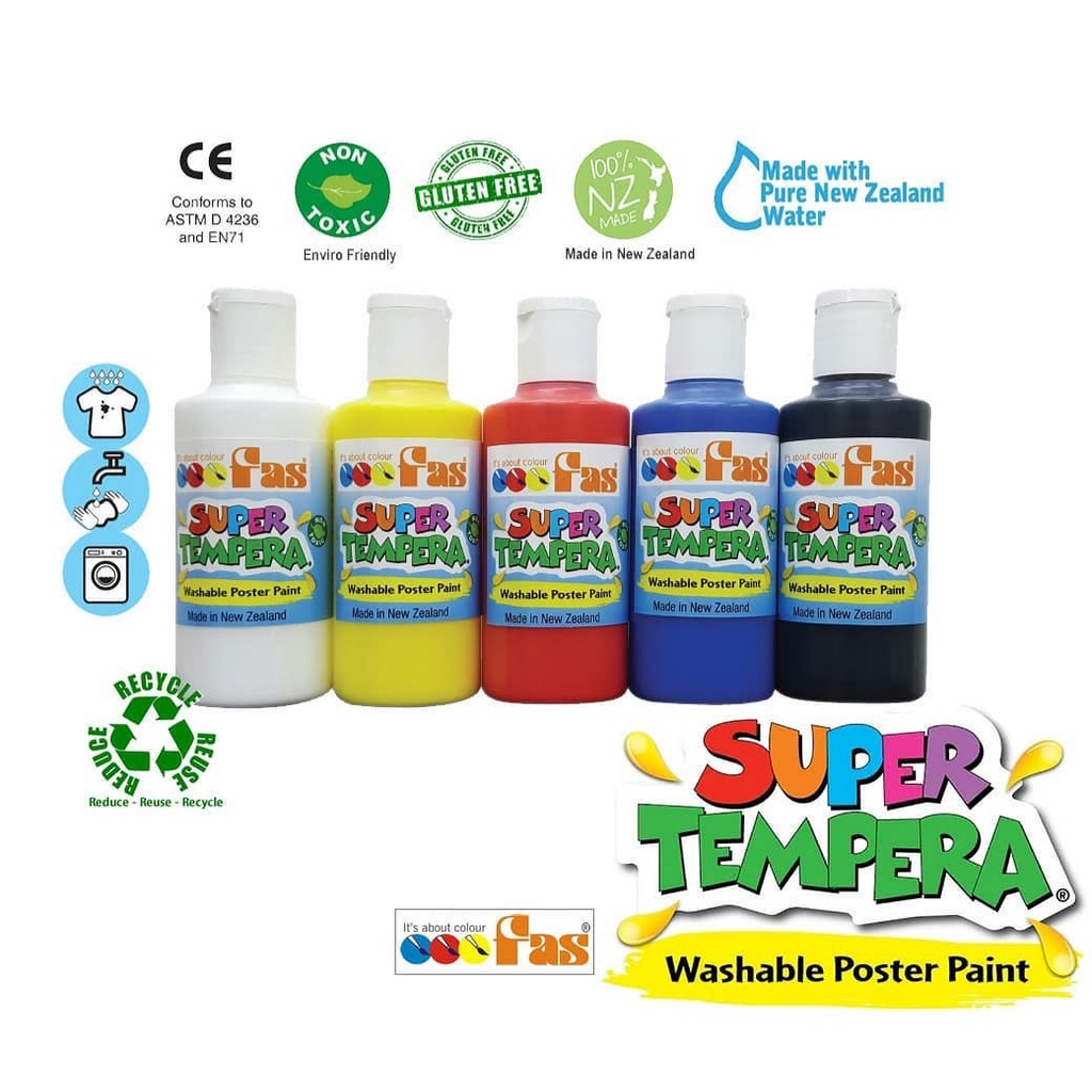 Jual FAS SUPER TEMPERA 100ML / MAINAN FINGER PAINT ANAK ISI 3/5 (KS