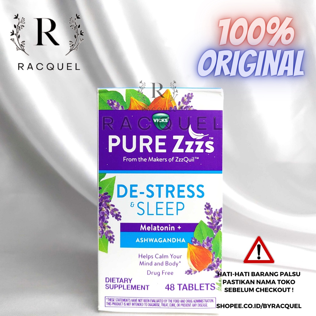 Jual Vicks ZzzQuil Pure Zzzs + Ashwagandha 48 Tablet Supplement Ready