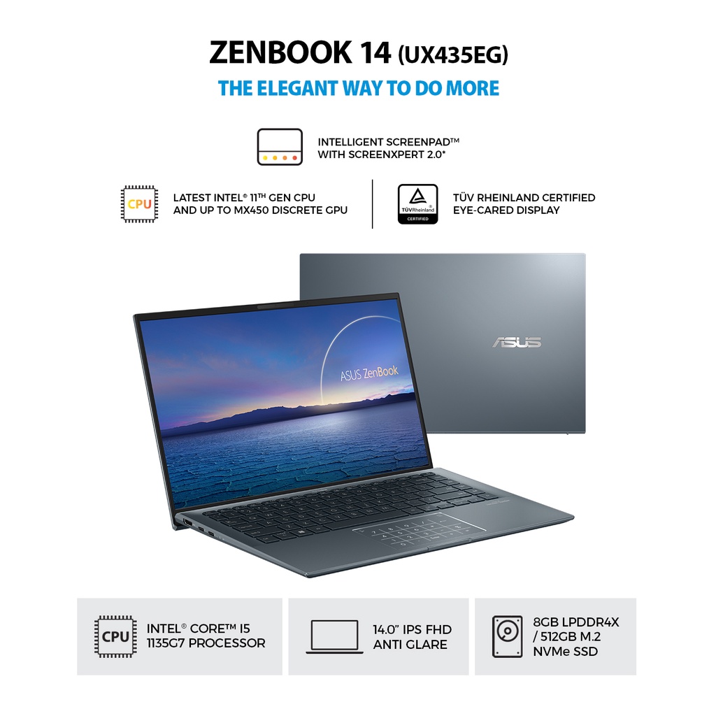 Jual Asus Zenbook 14 (Ux435) (Intel® Core™ I5-1135G7/8Gb/512Gb Ssd/W10) | Shopee Indonesia