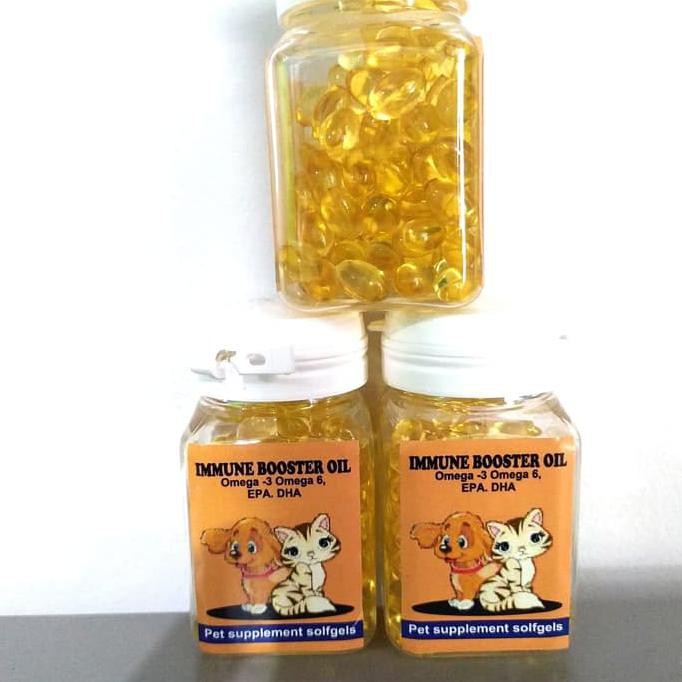 Fish Oil Vitamin Minyak Ikan Untuk Kucing Kelinci Musang 100 Tablet