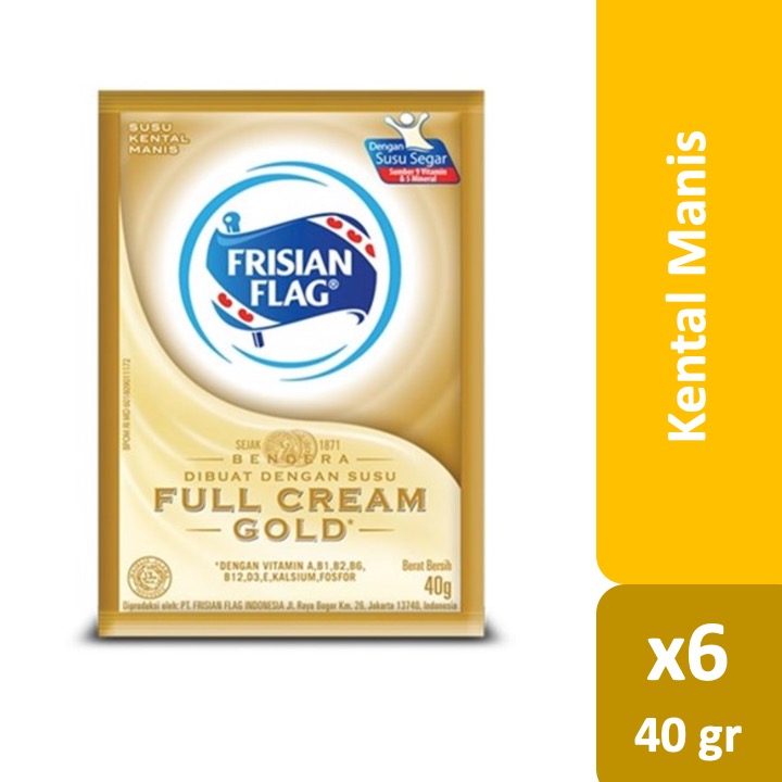 Jual Frisian Flag Susu Kental Manis Gold 6 Sachet x 40gr Shopee Indonesia