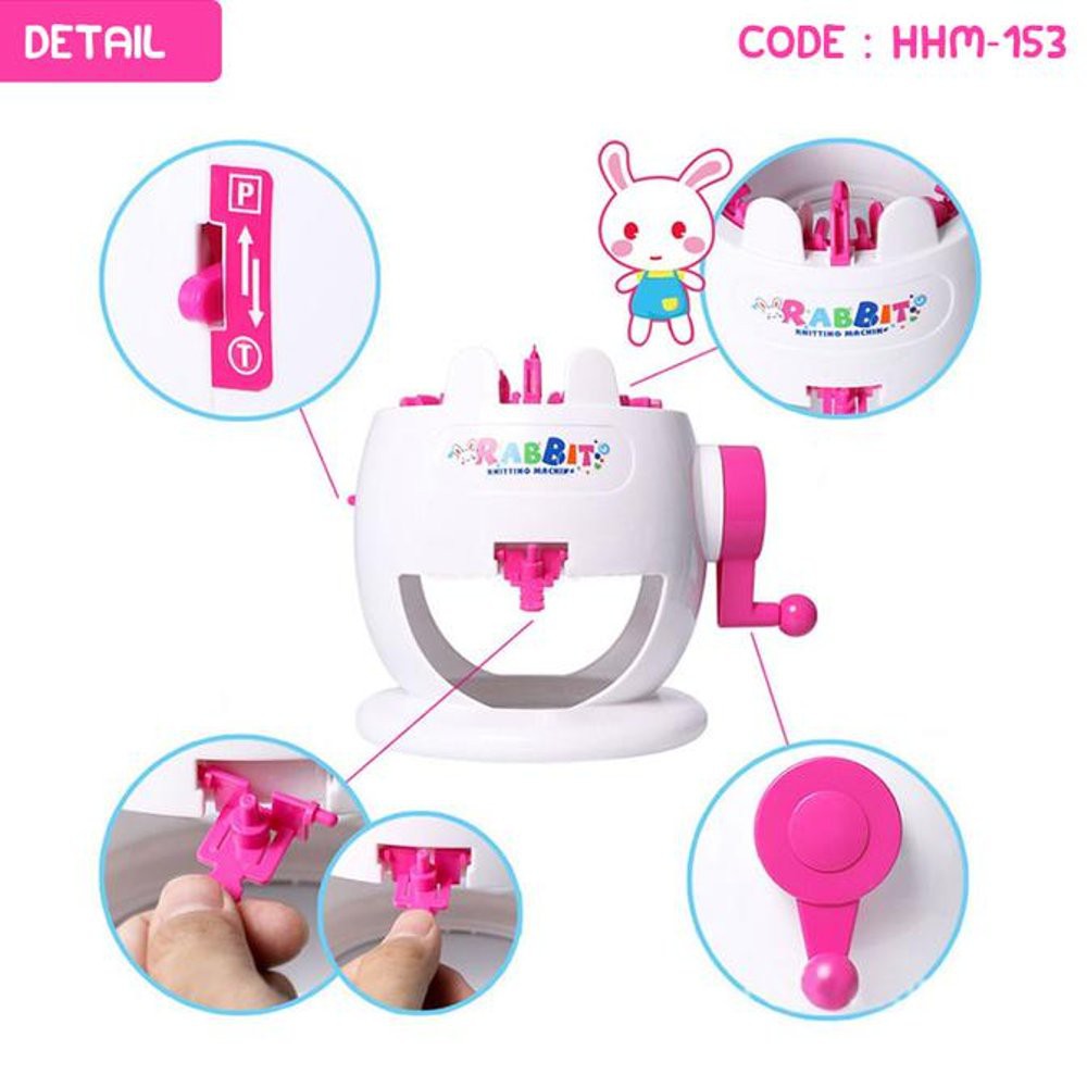 Jual Mainan Rajut Anak Mesin Rajut Mini Rabbit Knitting Machine Hhl-153 | Shopee Indonesia
