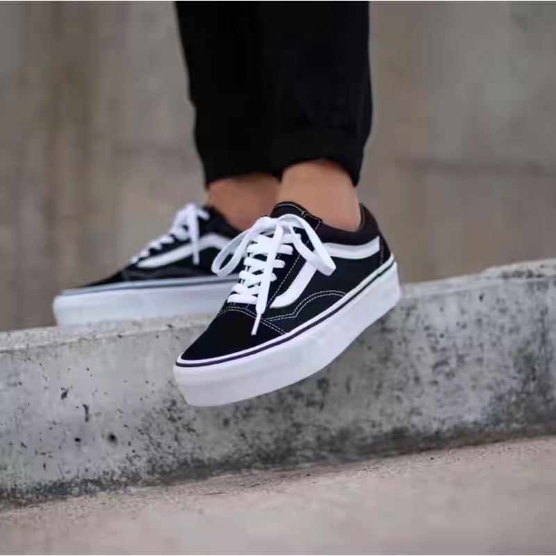 Jual Vans Old Skool Platform Black White Original - Vans Tinggi Wanita - Vans Cewe | Shopee Indonesia