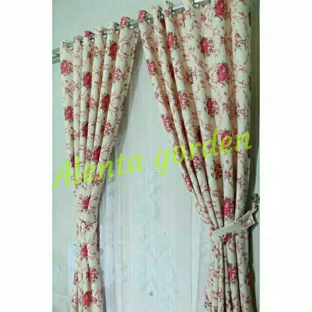 Alenta Gorden shabby shabbychic motif bolak balik hordeng jendela pintu