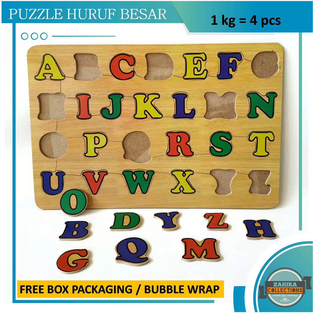 Jual Mainan Edukasi Anak|Puzzle Huruf Alfabet Edukatif|Kayu Sni|Murah Dan Aman | Shopee Indonesia