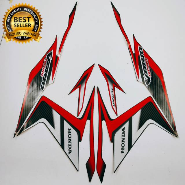 striping honda vario techno 110 karbu 2011 2012 hitam standar stiker