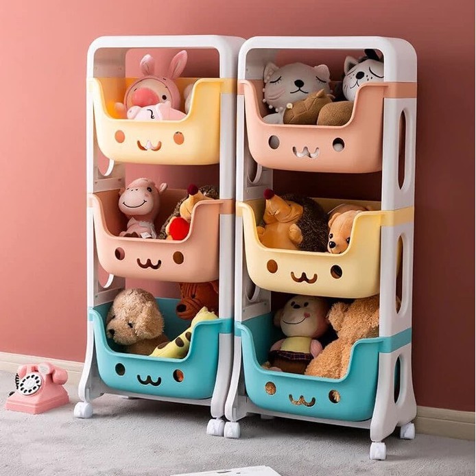 Jual Rak Penyimpanan Mainan Anak Rak Roda 3 Susun Rak Dapur Rak Toilet Rak Mainan Anak | Shopee Indonesia