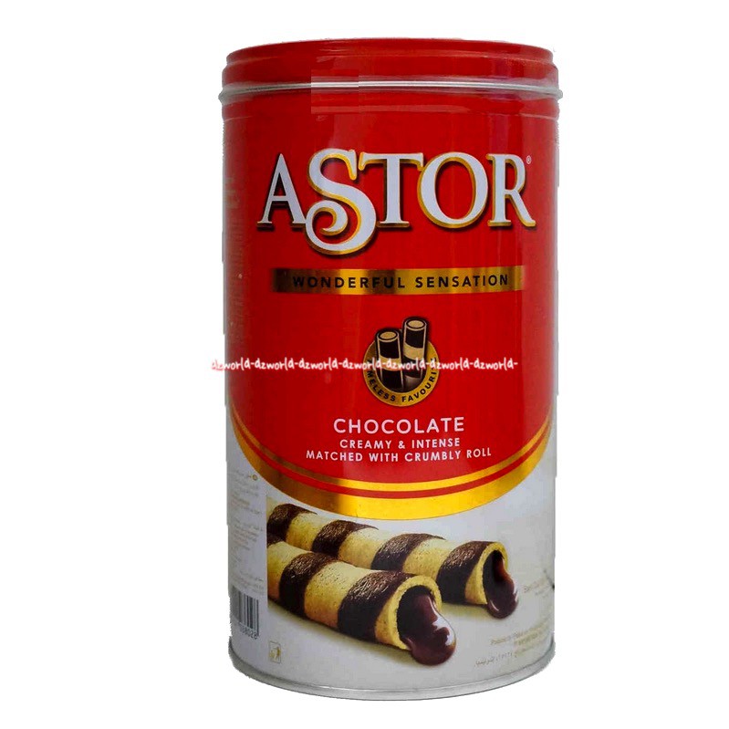 Jual Astor Chocolate Wafer Stick Renyah Rasa Coklat Kemasan Kaleng 330Gr | Shopee Indonesia