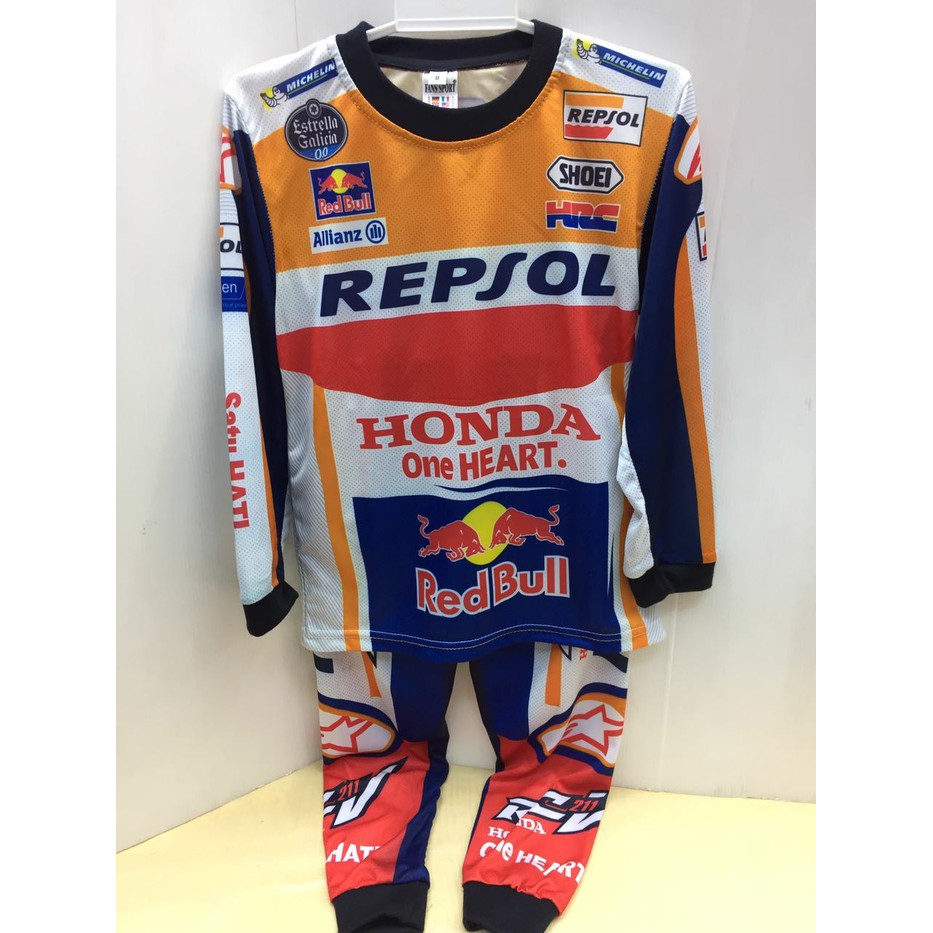 Jual Baju Jersey Stelan Balap Motor Honda Trail Anak Berkualitas Indonesia|Shopee Indonesia