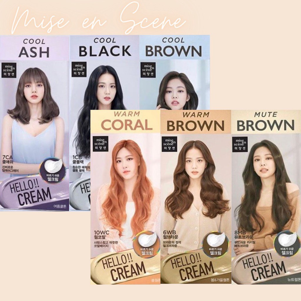 READY STOCK Hello Cream Hair Dye Coloring mise en sense cat rambut