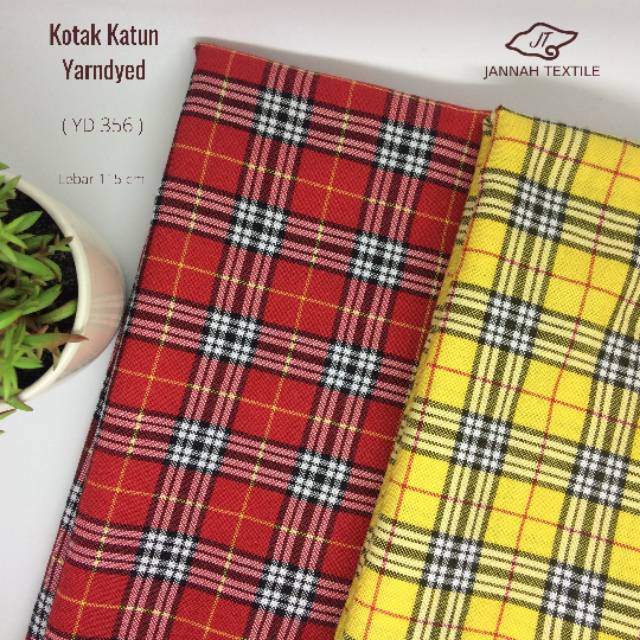 Kain Katun Bahan Yarndyed / Yandet Motif KotakKotak YD356 Meteran