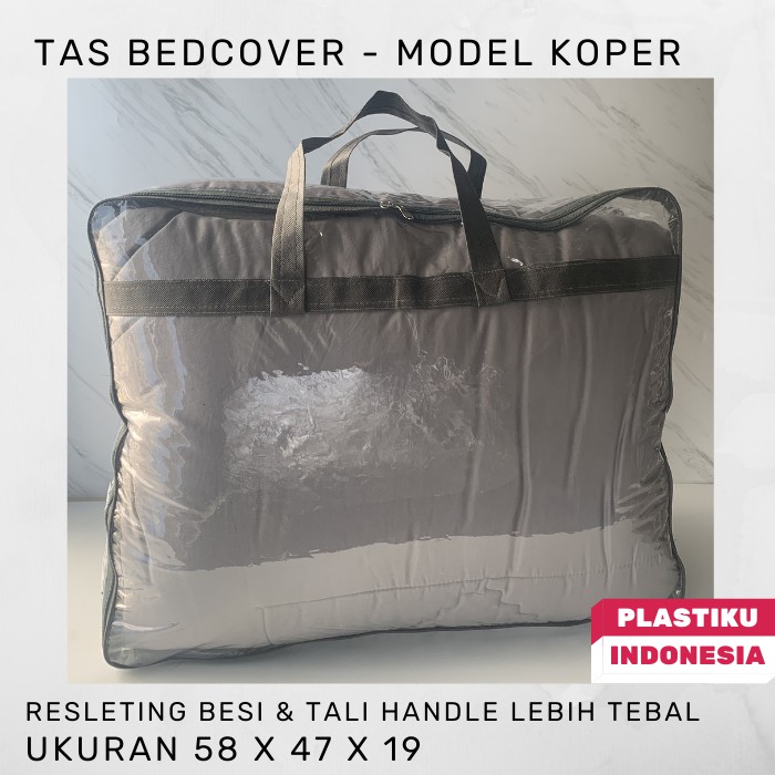 Jual Tas Bedcover KUALITAS TOP Resleting Double BESI Plastik Mika