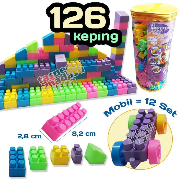 Jual Mainan Anak Kreatif Lego Bricks 126 Pcs Blocks - Balok Susun Indonesia|Shopee Indonesia