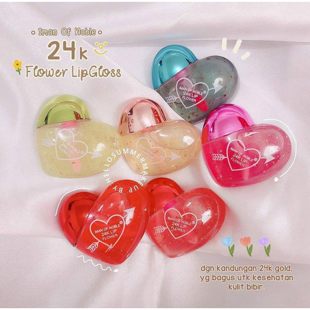Jual Lip Gloss Kiss Beauty / Lip glos Iman of Nobel 24K Lip Flower