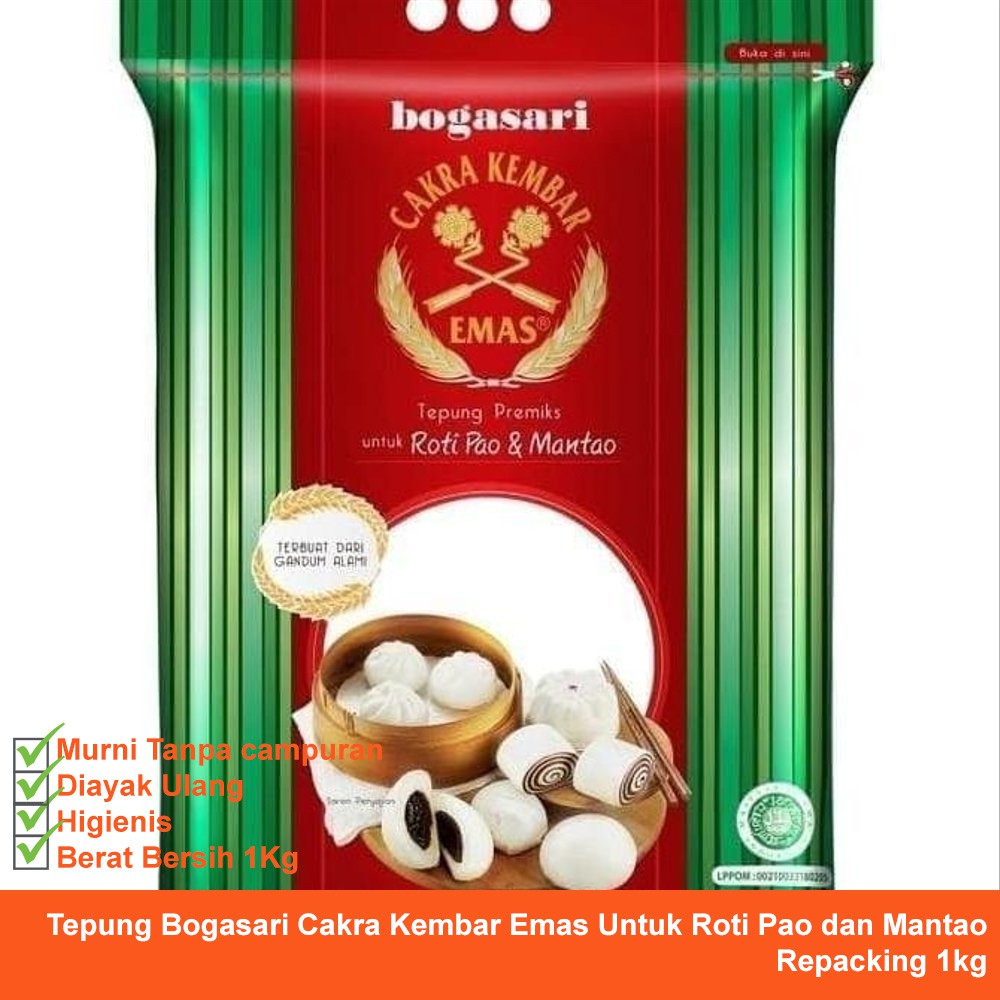 Tepung Bogasari Cakra Kembar Emas Untuk Roti Pao / Bakpao