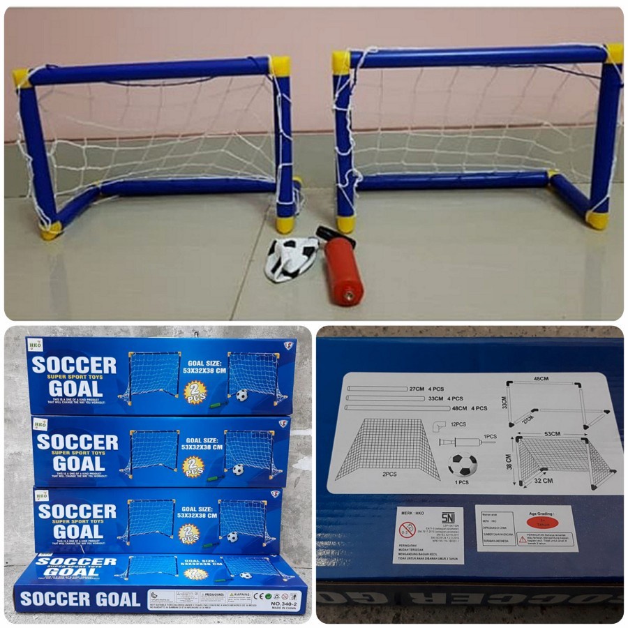 Jual Mainan Gawang 2 in 1 Sepakbola Set Mini Soccer Bola Pompa 2in1 Shopee Indonesia