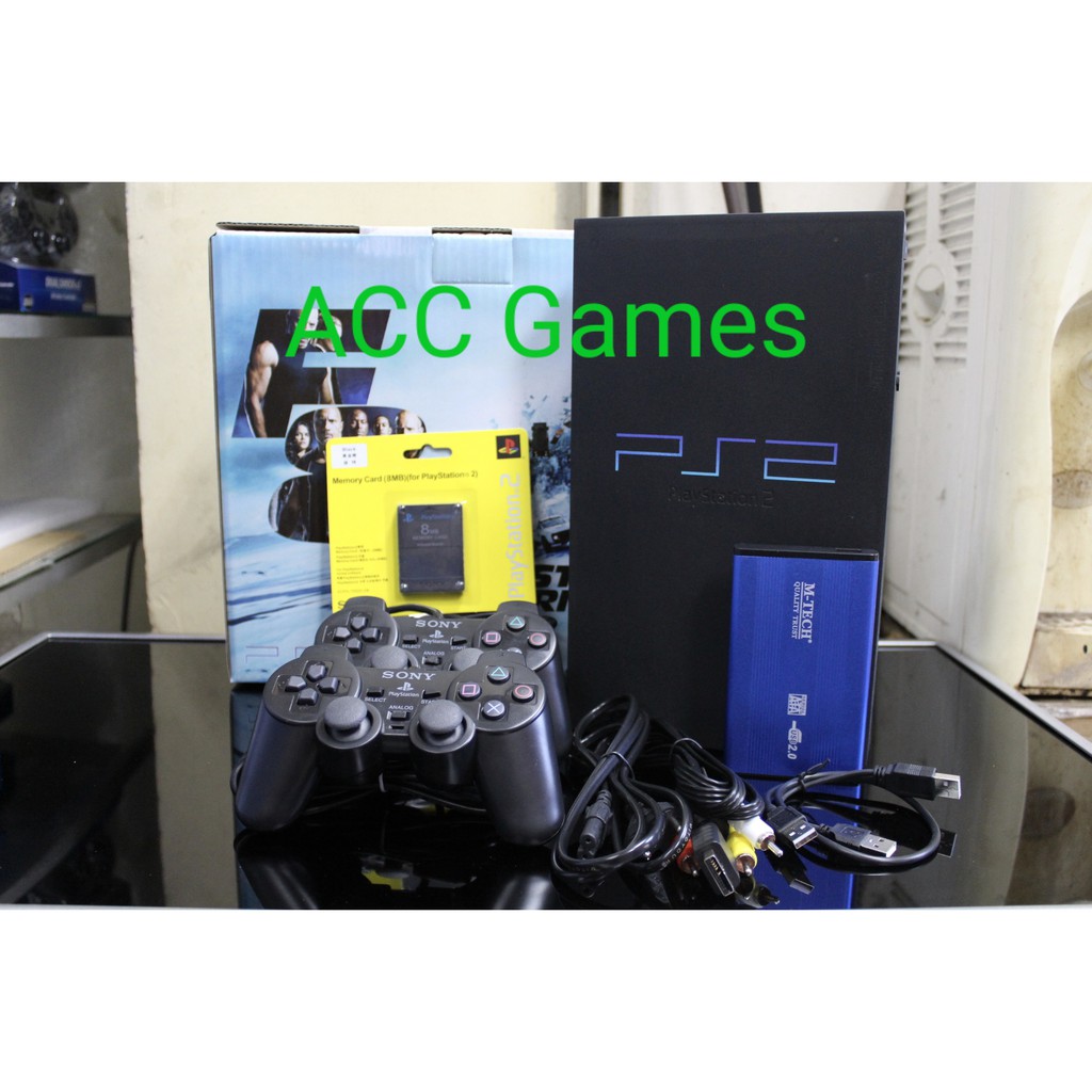 Jual Ps2/ps2 fat matrix hardisk 120gb full game sony playstation2