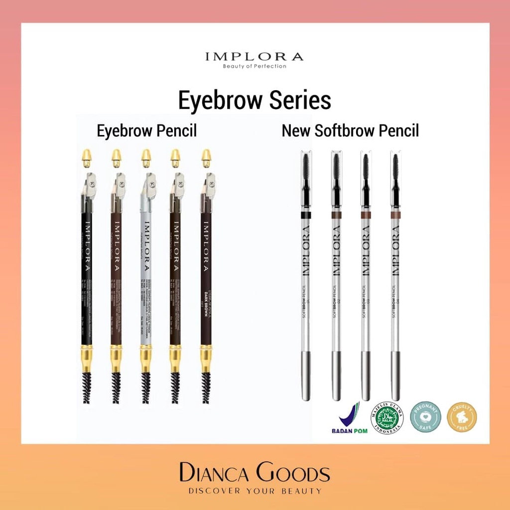Jual IMPLORA Eye Brow Pencil 2 IN 1 ( PENSIL + SERUTAN + SIKAT ) & New