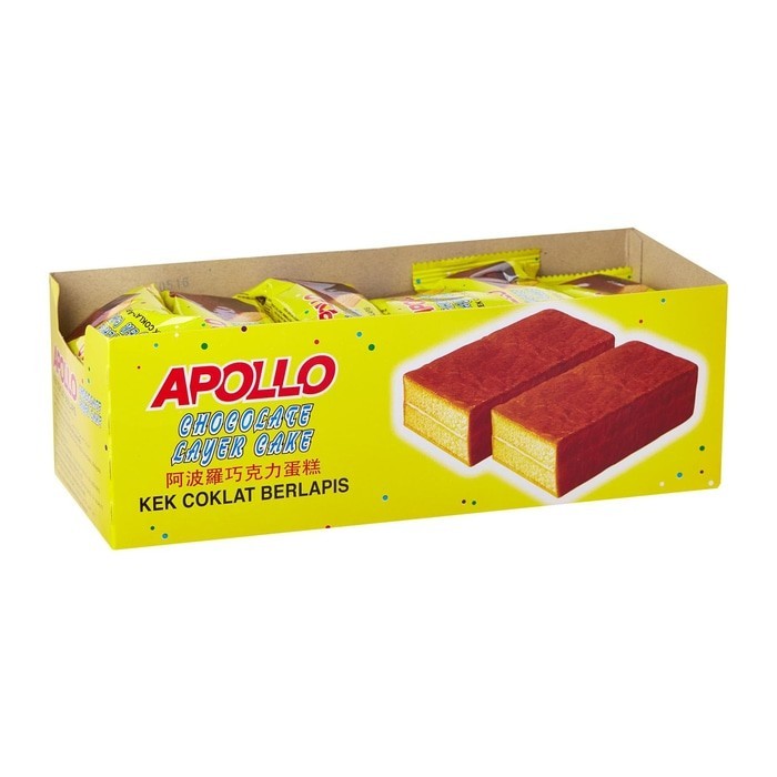 Jual Apollo Chocolate Layer Cake Kek Coklat Berlapis Isi 24Pc | Shopee Indonesia