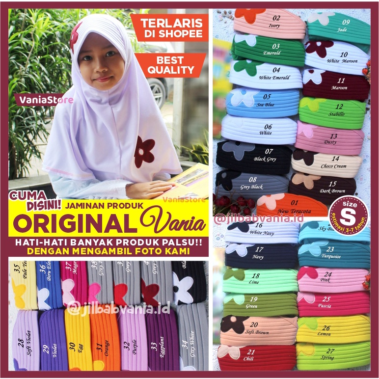 Jilbab anak VANIA Usia 37 Tahun Premium Shopee Indonesia
