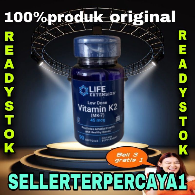 Jual life extension low dose vitamin k2 mk7 45mcg 90softgel Shopee Indonesia