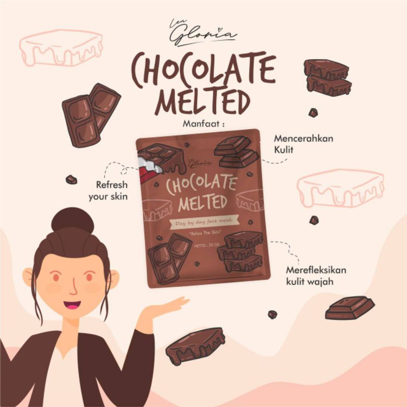 Jual Chocolate Melted / Masker Coklat Masker By Lea Masker Wajah / Masker Herbal Bpom | Shopee Indonesia