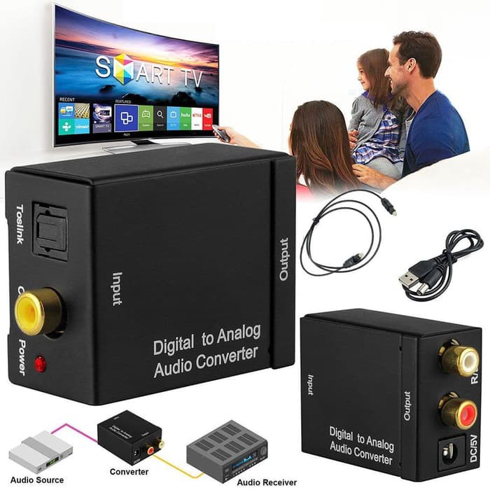 Jual Digital To Analog Audio Converter Toslink Optical Coaxial To Rca Untuk Led Tv Bluray Plus Kable | Shopee Indonesia