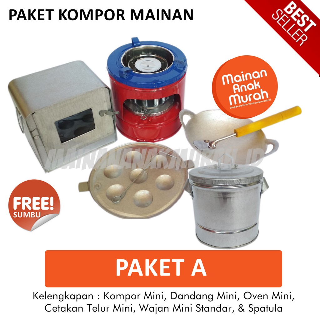 Jual Paket Mainan Masak Masakan Kompor Mainan Mini Jadul Dari Logam Set Memasak Tradisional Tiny Cooking | Shopee Indonesia