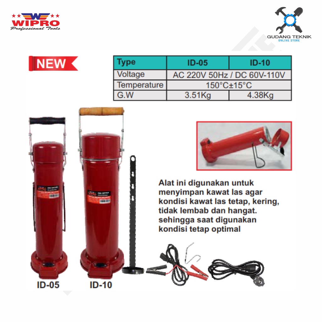 Jual Penyimpanan Kawat Oven Kawat Las Ing Dryer 5 KG WIPRO ID05 / Oven