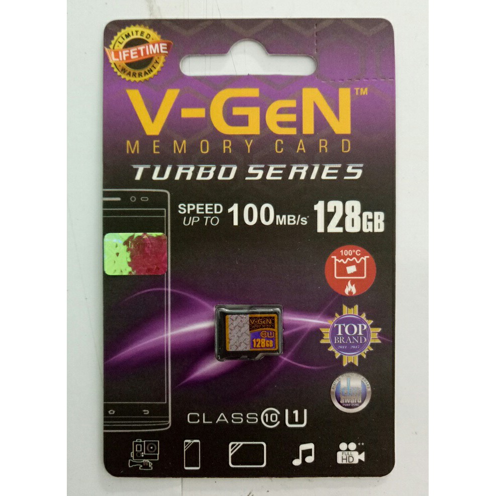 MEMORY CARD 128 GB MICRO SD MMC VGEN VGEN 128GB TURBO 100MBPS ORIGINAL