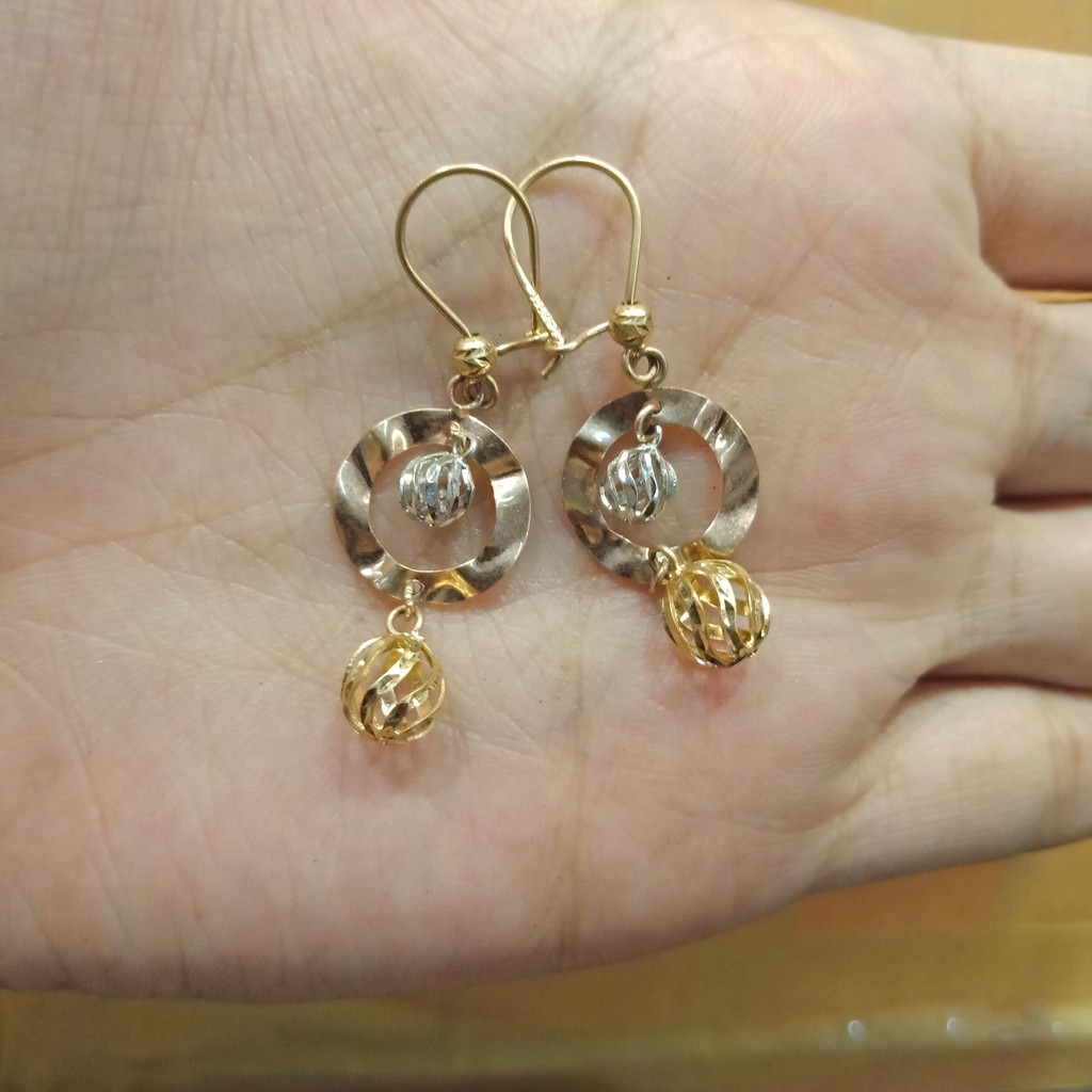 Anting emas asli kadar 700 70 22k 2 dua g gr gram gantung bola merica