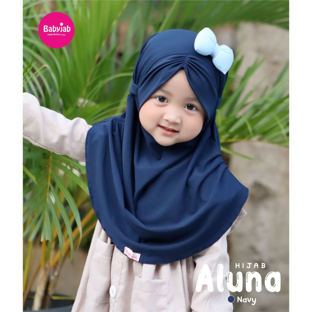 Jilbab Anak Bayi Lucu Babyjab Kerudung Anak Original Aluna Navy M