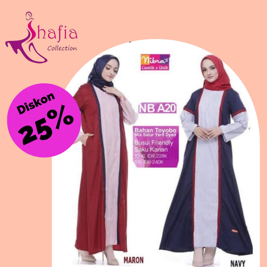 Jual 1.1 GAMIS NIBRAS NB A20 NAVY MAROON/GMS NBRS DRESS REMAJA DEWASA MERAH  DAN BIRU PROMO DISKON SUPER SALE MURAH LEBAY Shafia Collection NHS  Bobotsari Purbalingga Indonesia|Shopee Indonesia